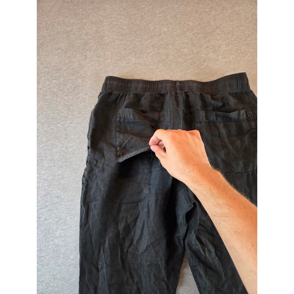 James Perse Pants Mens Small (1) Black 100% Linen Lightweight Minimalist MKO1370 - Picture 9 of 14